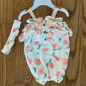 Jessica Simpson Baby Romper with headband